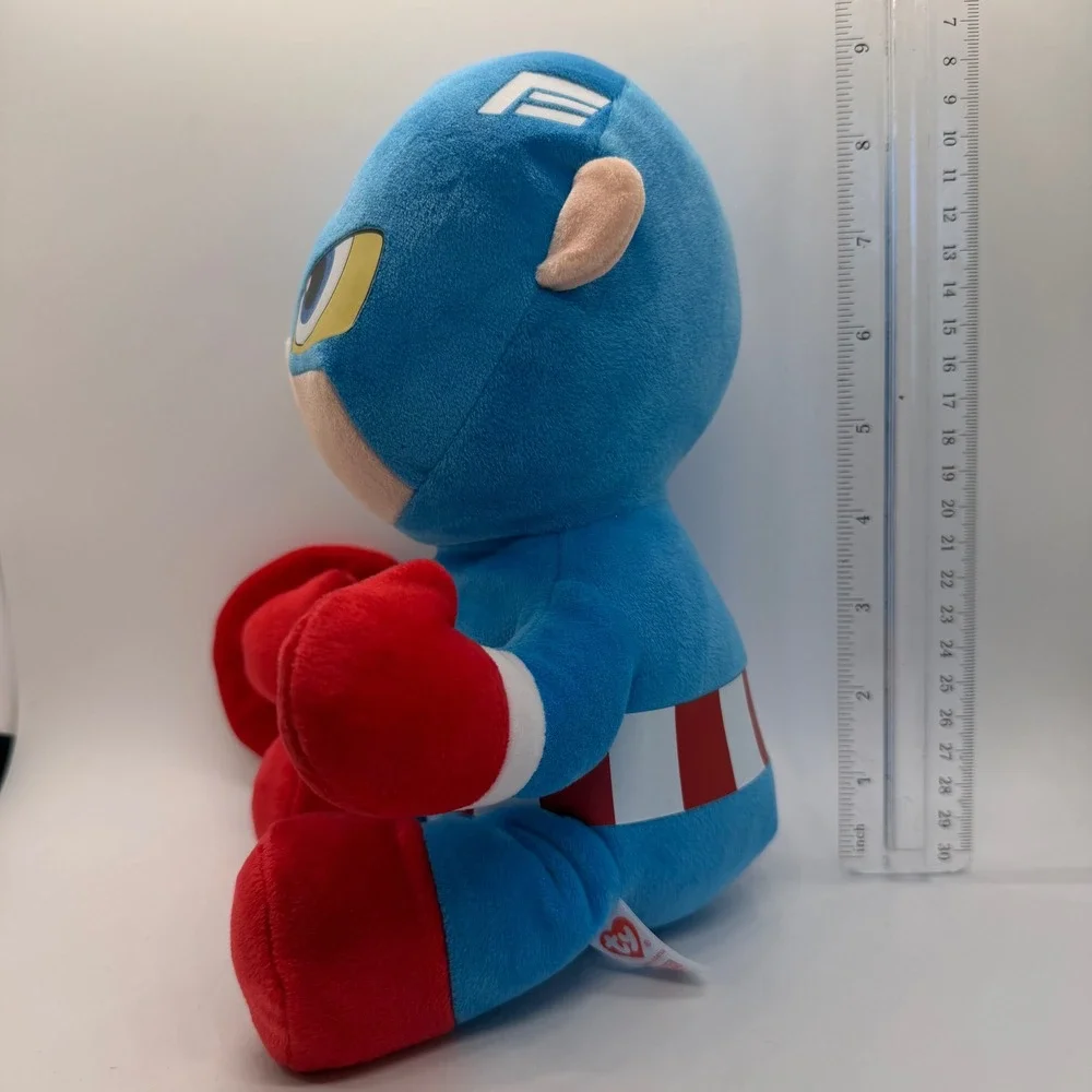 Ty Marvel Captain America Plush 9 inch Stuffed Toy Superhero Shield Blue Red